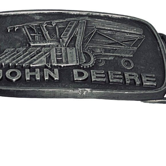 Vintage 1980 Deere & Company Silver Tone Combine Belt Buckle (5421) - Picture 3 of 5